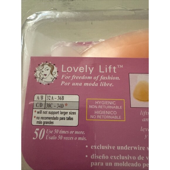 Supportables Lovely Lift Silicone Adhesive Bra Backless, Strapless, Beige, C/D - Picture 5 of 5